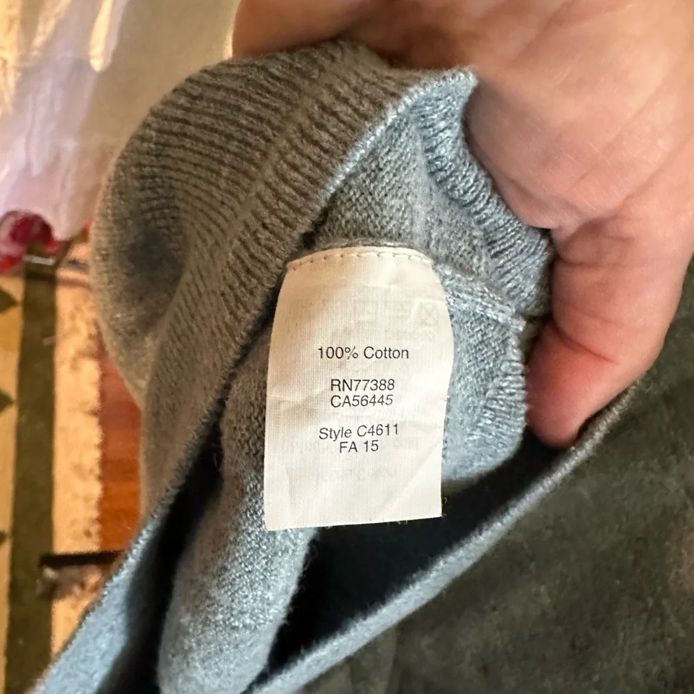 J. Crew Light Heather blue V-Neck Sweater Classic cotton